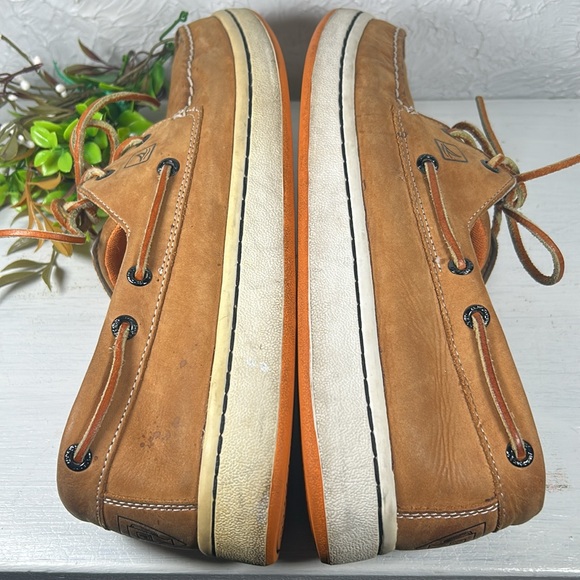 Sperry Men’s Top Sider Leather Boat Shoes Leather Ties Rubber Soles Size 11 M - Picture 7 of 12